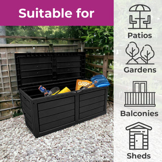 Neo 320 Litre Black Plastic Waterproof Outdoor Garden Storage Box