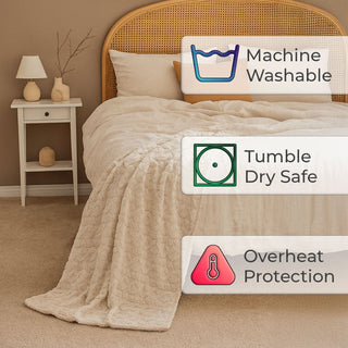 Neo Natural Electric Cable Knit Heated Throw