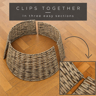 Neo Wood Natural Rustic Willow Christmas Tree Skirt
