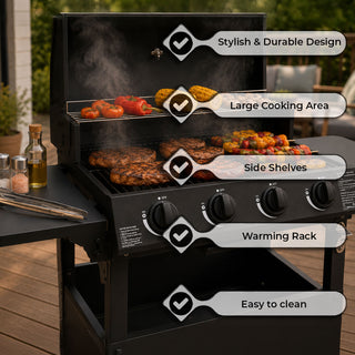 Neo Black Steel 4 Burner Gas Outdoor BBQ Grill