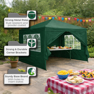 Neo Green 3m x 3m Light Weight Event Gazebo Canopy Marquee Tent