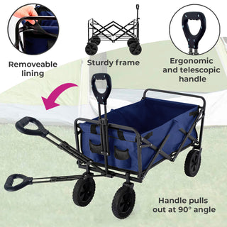 Neo Foldable Collapsible Garden Festival Cart - Navy