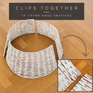 Neo White Natural Rustic Willow Christmas Tree Skirt
