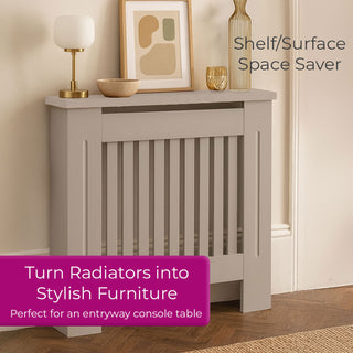 Neo Small Grey Decorative Wooden Radiator Cover