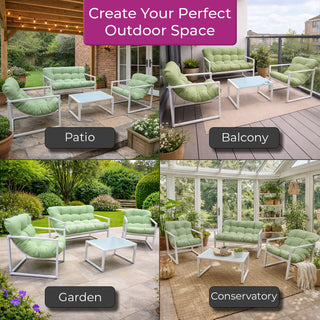 Neo Green 4 Piece Outdoor Metal Patio Garden Furniture Set
