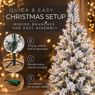 Neo 7ft Pre-Lit Flocked Christmas Tree