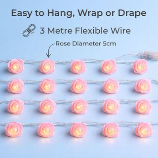 Neo Pink Rose 20 LED String Fairy Lights