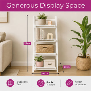 Neo White 4 Tier Wooden Foldable Plant Stand