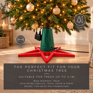 Neo Green & Red Rotating Christmas Tree Stand