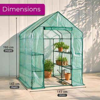 Neo 8 Tier Shelving Walk In Outdoor Greenhouse 193 x 143 x 143 cm