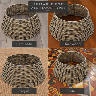 Neo Wood Natural Rustic Willow Christmas Tree Skirt