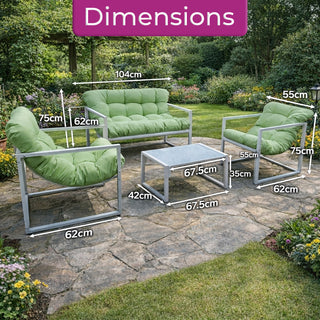 Neo Green 4 Piece Outdoor Metal Patio Garden Furniture Set