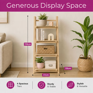 Neo Natural 4 Tier Wooden Foldable Plant Stand