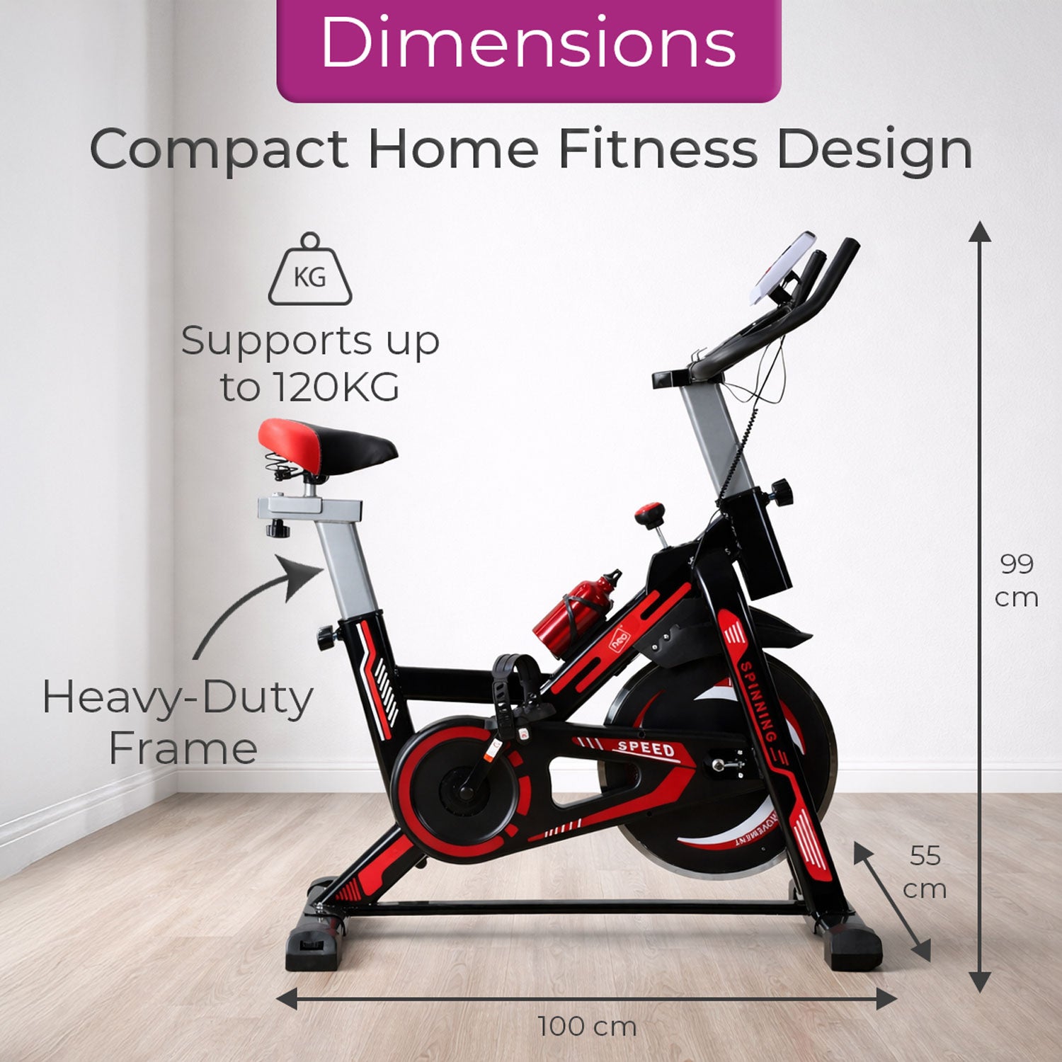compact stationary bicycle Neo Red & Black Magnetic Indoor Exercise Bike – Neo Direct