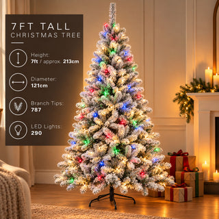 Neo 7ft Pre-Lit Flocked Christmas Tree
