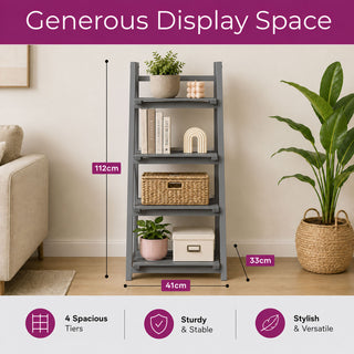 Neo Grey 4 Tier Wooden Foldable Plant Stand