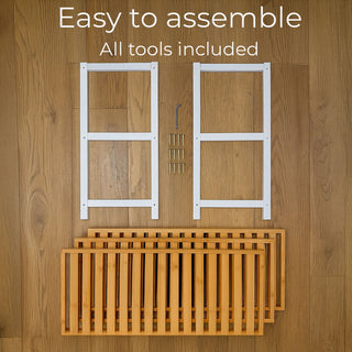 Neo White Natural 3-Tier Bamboo Shoe Rack Stand Natural Wooden Shoe Storage Shelf for Hallway Bedroom Bathroom