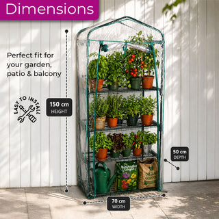 Neo 4 Tier Shelves Mini Greenhouse 150 x 70 x 50cm