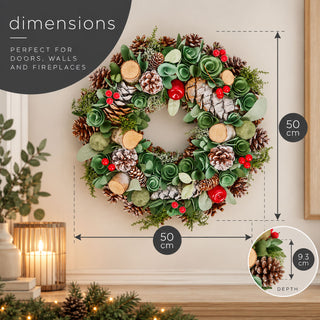 Neo 50cm Christmas Woodland Wreath Front Door