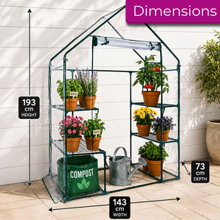 Neo Green 4 Tier Mini Greenhouse 193 x 143 x 73cm