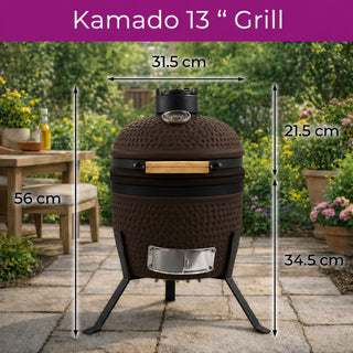 Neo Espresso Kamado 13" Ceramic Mini BBQ Grill