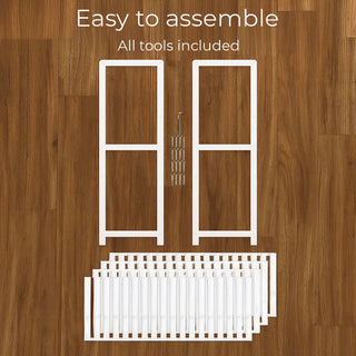 Neo White 4-Tier Bamboo Shoe Rack Wooden Shoe Storage Organiser Shelf for Hallway, Entrance Living Room