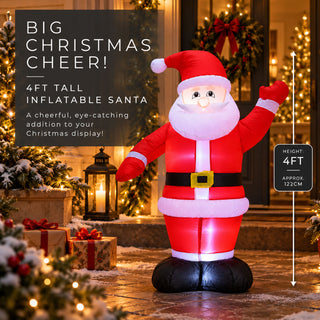 Neo 4ft Inflatable Santa Claus Christmas Decoration