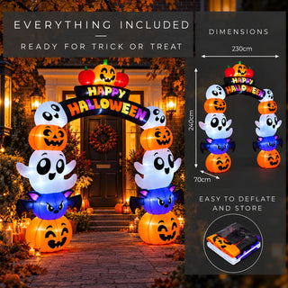 Neo 240cm Inflatable Halloween LED Lights Archway