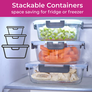 Neo 12 Glass Containers & 12 Lids Food Storage Set - 12 Piece