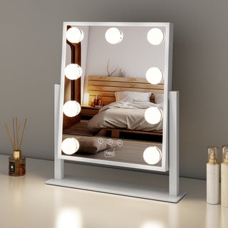 Neo Hollywood Vanity Touch Mirror with 9 LED Bulbs