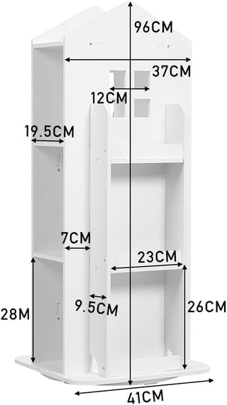 Neo White House Shaped 360° Rotating Kid's Freestanding Bookshelf