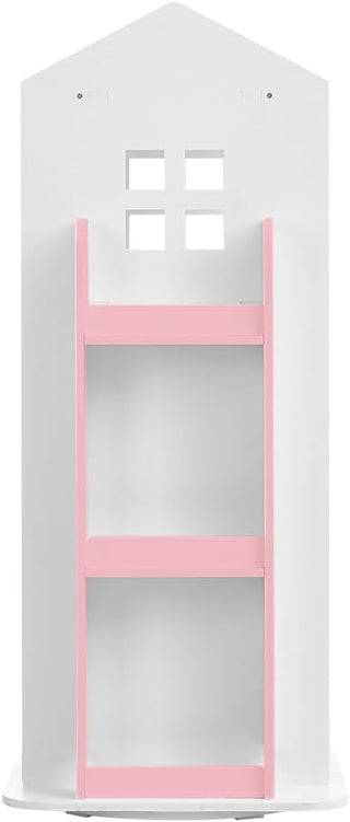 Neo Pink House Shaped 360° Rotating Kid's Freestanding Bookshelf
