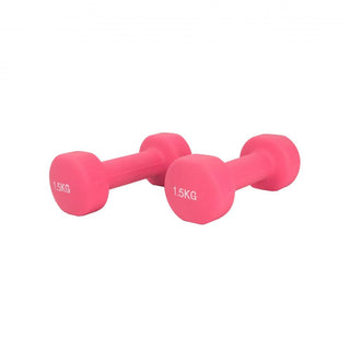 Neo Pair of Neoprene Dumbbells Weights - Solid Iron Construction 1.5KG