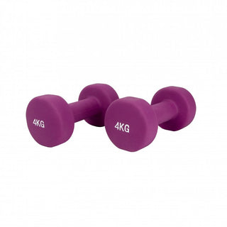Neo Pair of Neoprene Dumbbells Weights - Solid Iron Construction 4KG