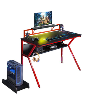 Neo Red Ergonomic 2 Tier Gaming Computer Office Desk