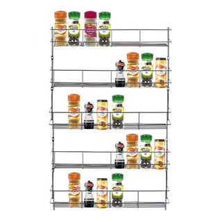 5 Tier Spice Rack For Kitchen Door Cupboard or Wall