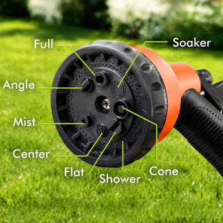 30m Retractable Garden Hose Reel Wall Mounted 180° Swivel Bracket 8 Spray