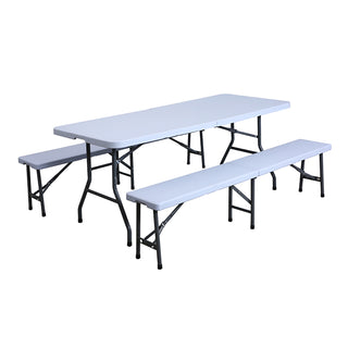 Neo Set Of Two Garden Plastic Folding Benches