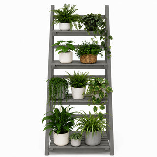 Neo Grey 4 Tier Wooden Foldable Plant Stand