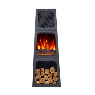 Neo Electric Heater Fireplace Modern Pyramid Free Standing