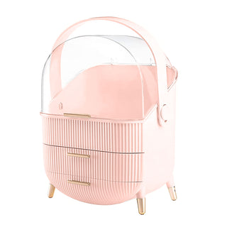 Neo Pink Three Layer Cosmetic Makeup Organiser & Holder