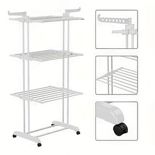 Neo White 4 Tier Folding Clothes Horse Drying Rack