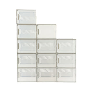 Neo Grey 12 pcs Transparent Large Shoe Storage Boxes