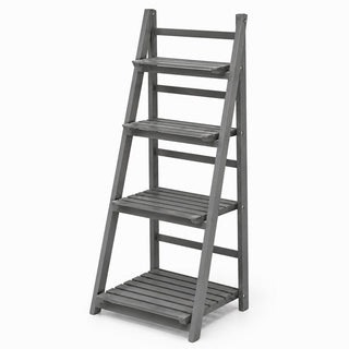 Neo Grey 4 Tier Wooden Foldable Plant Stand
