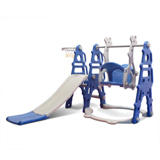 Neo 4-in-1 Blue Kids Playset Toddler Slide, Swing, Stairs and Hoop