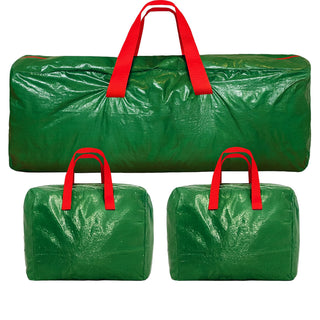 Neo 3 Piece Christmas Storage Bag Set 1x Large Xmas Tree Bag 2x Decoration Lights Ornaments Bags