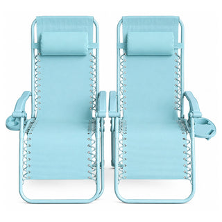 Neo Aqua Zero Gravity Recliner Garden Sun Loungers Set of Two