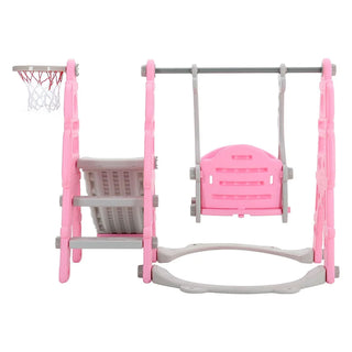 Neo 4-in-1 Pink Kids Playset Toddler Slide, Swing, Stairs and Hoop