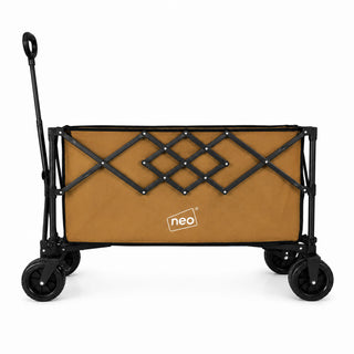 Neo Heavy Duty Folding Wagon Cart 300L Adjustable Handle - Khaki