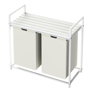 Neo White Laundry Basket Hamper With Shelf